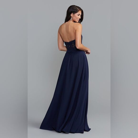 NWT Promgirl Sheer-Bodice Long  Sweetheart Prom Dress size 6 - Picture 2 of 13